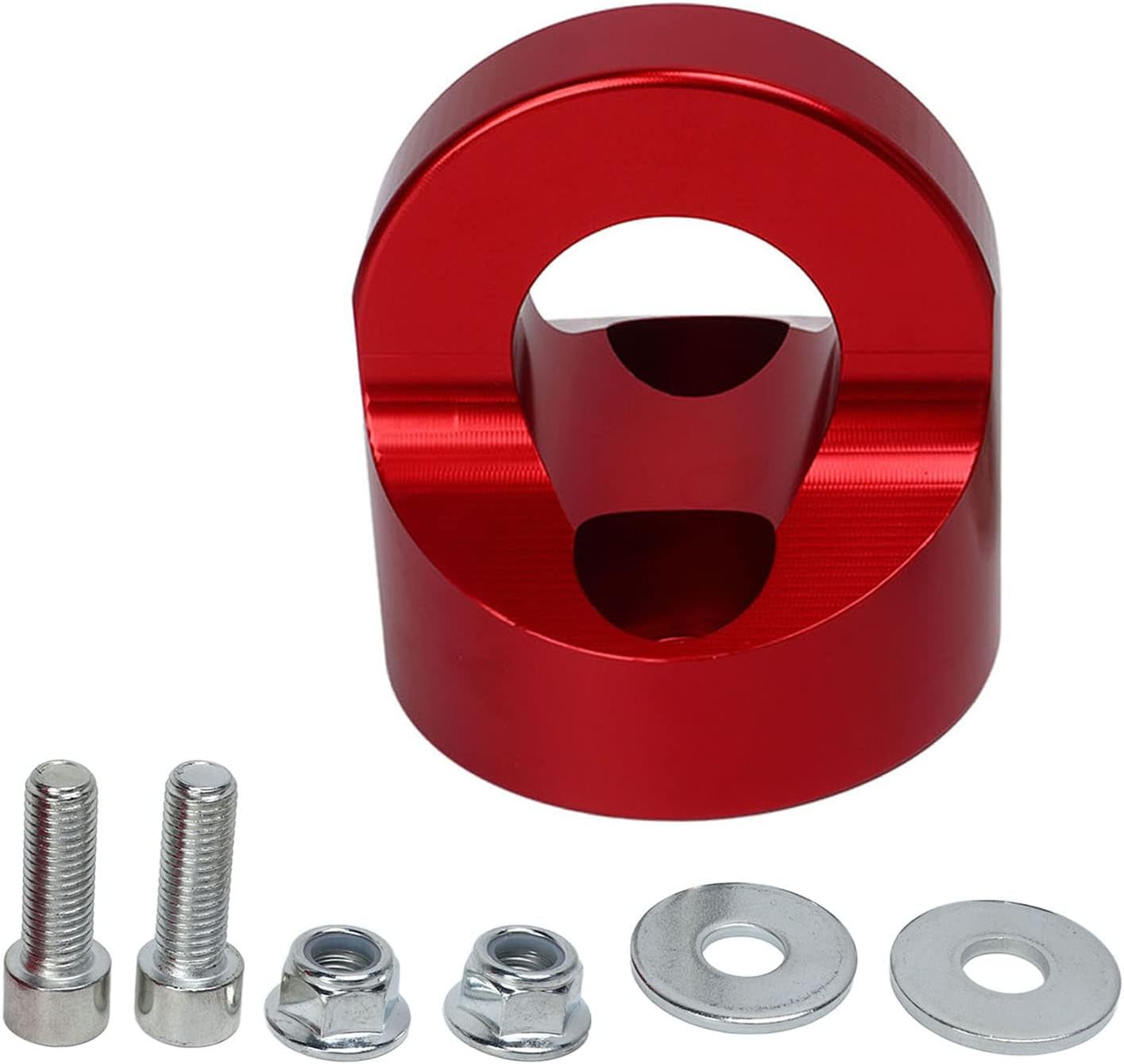 Qiilu Front Tow Hook Towing Loop Tie Down Anchor Red