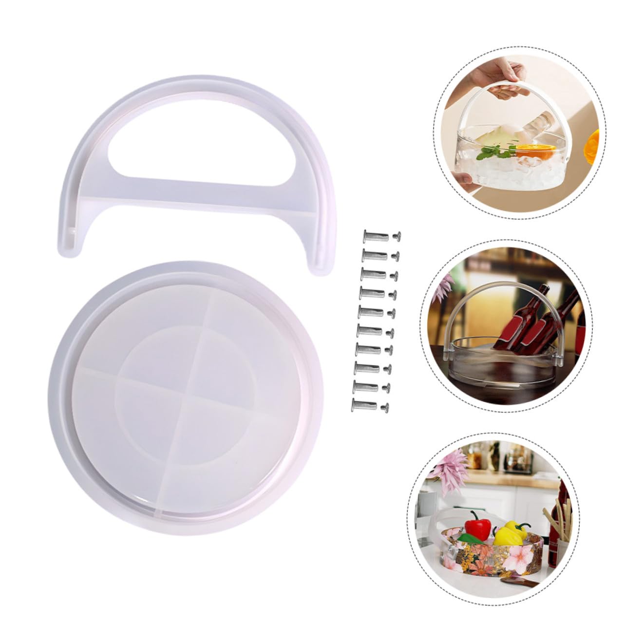 Molde de Silicona para Cubo DIY Resistente y Lavable Asa, Molde Flexible para Manualidades y Almacenamiento en Bricolaje