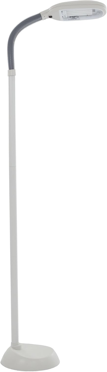 Lavish Home 72-0820 (Beige) Adjustable Full Spectrum Natural Sunlight Lamp with Bendable Neck-Reading, Crafting, Esthetician Floor Light, (L) 10.2” x (W) 8.7” x (H) 62.5 image