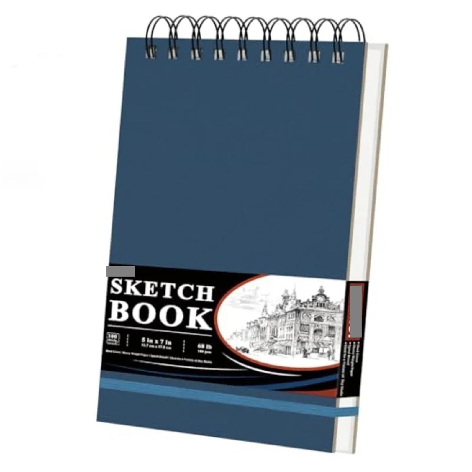 Bloc De Dibujo Con Espiral Cuaderno de bocetos de 9" x 12", cuaderno de bocetos de tapa dura, bloc encuadernado en espiral superior, 100 hojas de papel de dibujo de 100 g/m²