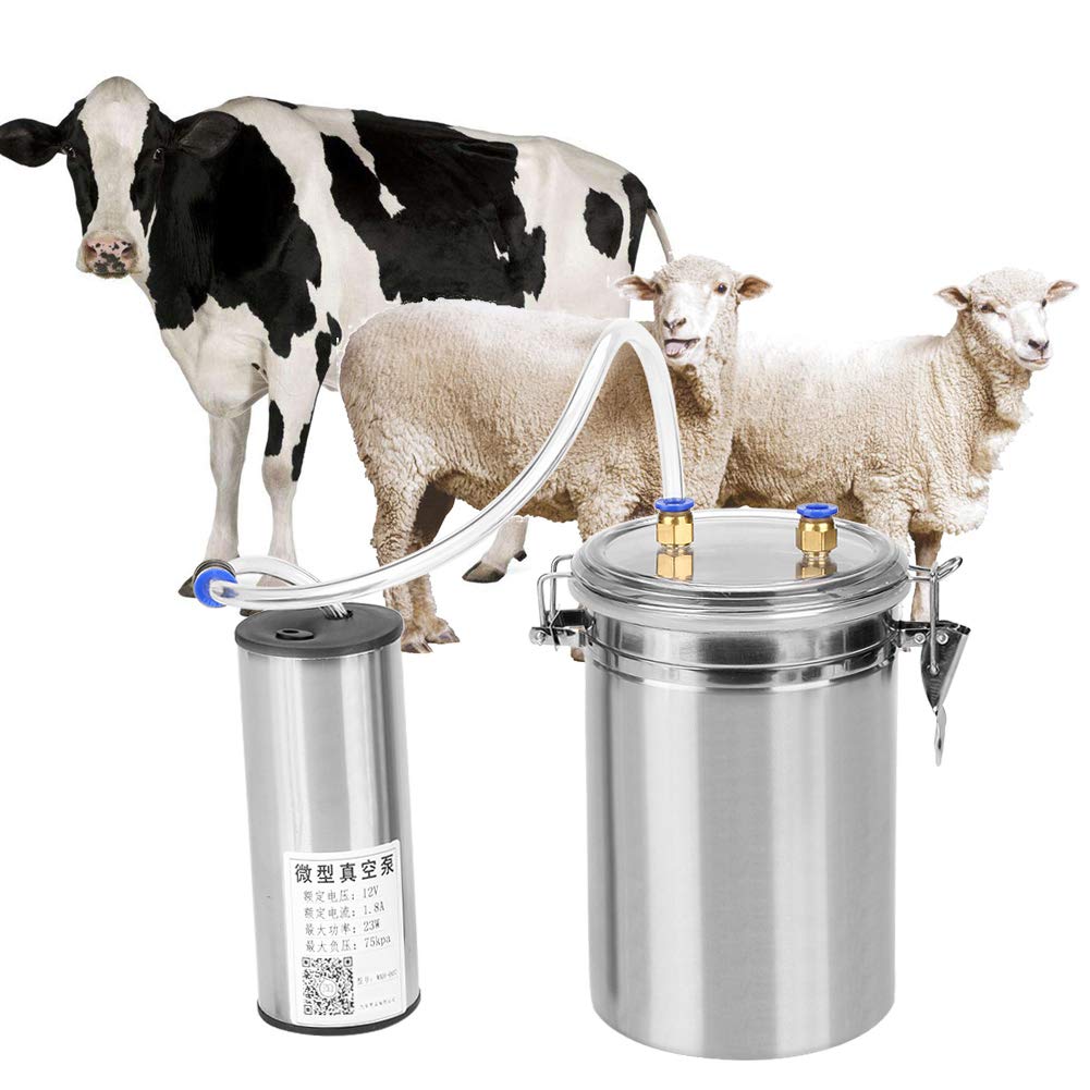 2L roestvrijstalen draagbare koekamer Elektrisch klein schapenmelkapparaat Geitenmelkzuigmachine Huishoudelijk schapen- en veemelkapparaat Roestvrij staal 2L