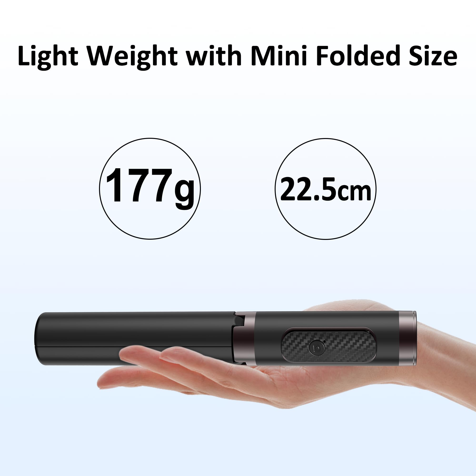 Selfie Stick Lega di Alluminio Selfie Stick Treppiede con Telecomando Pieghevole Viaggio Treppiede Stand Rotazione 270 Compatibile con iPhone/Android/Go Pro Camera