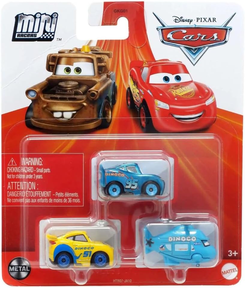 Amazon.com: Disney Cars Mini Racers 3 Pack Sponsored by Dino Rotor ...