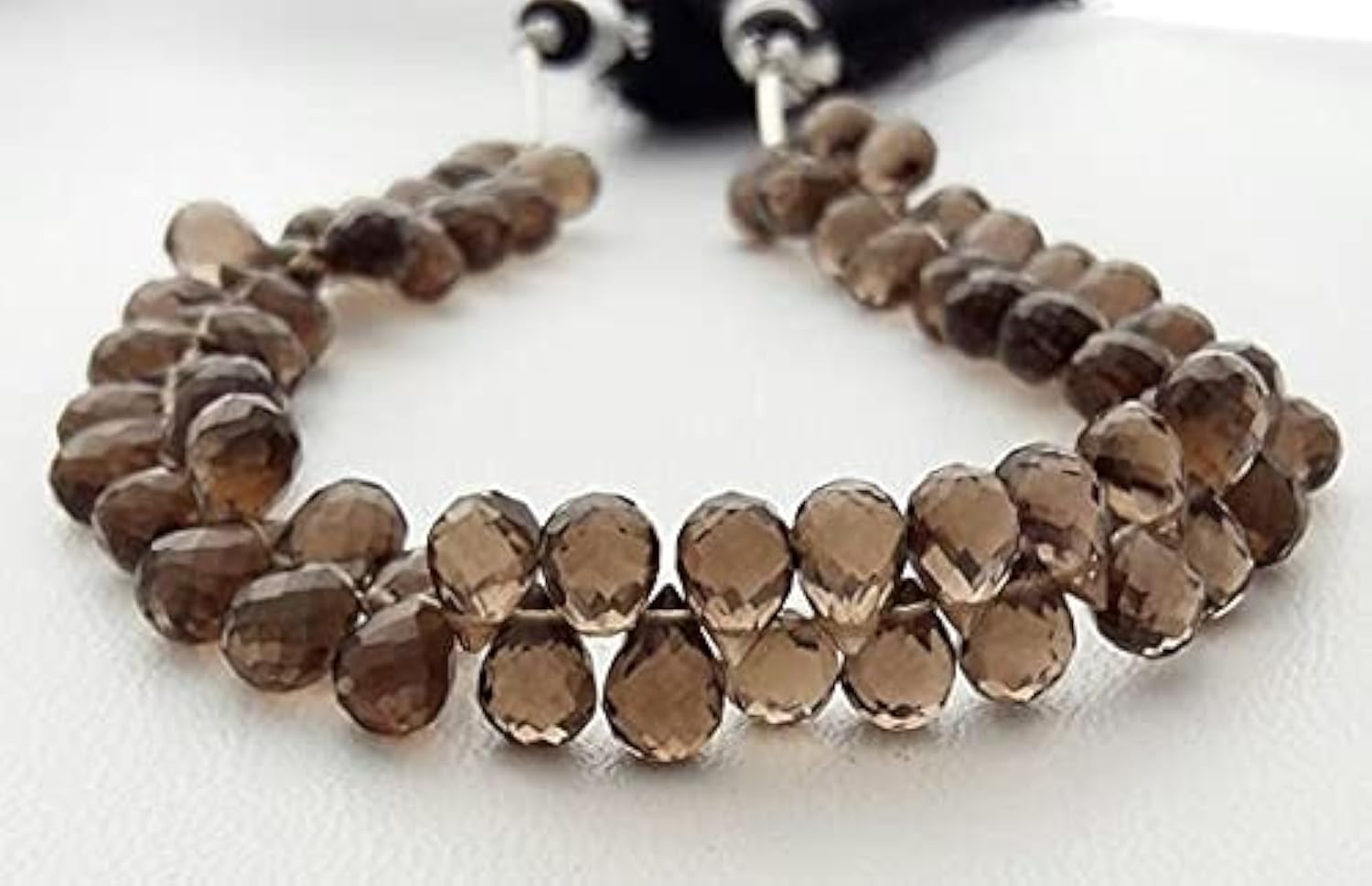 Quartz fumé facetté en gouttes de haute qualité pour la création de bijoux raffinés