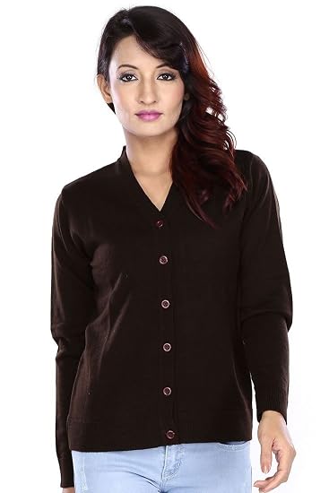 Buy Vishal Women Dark Brown Cardigan at 
