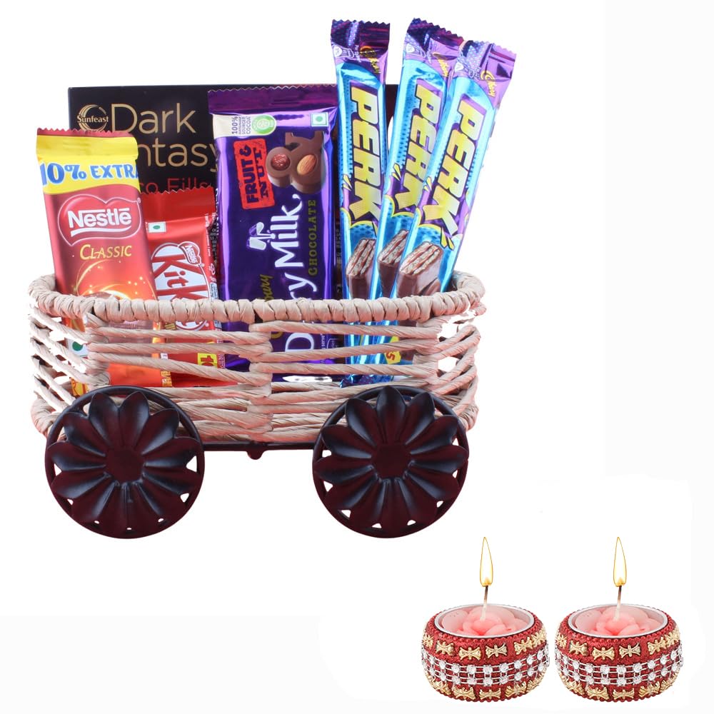 Loveable Assorted Chocolate Hamper| Diwali Chocolate Gift | Premium Diwali Chocolate Gift Hamper With 2 Pieces Designer | 1565