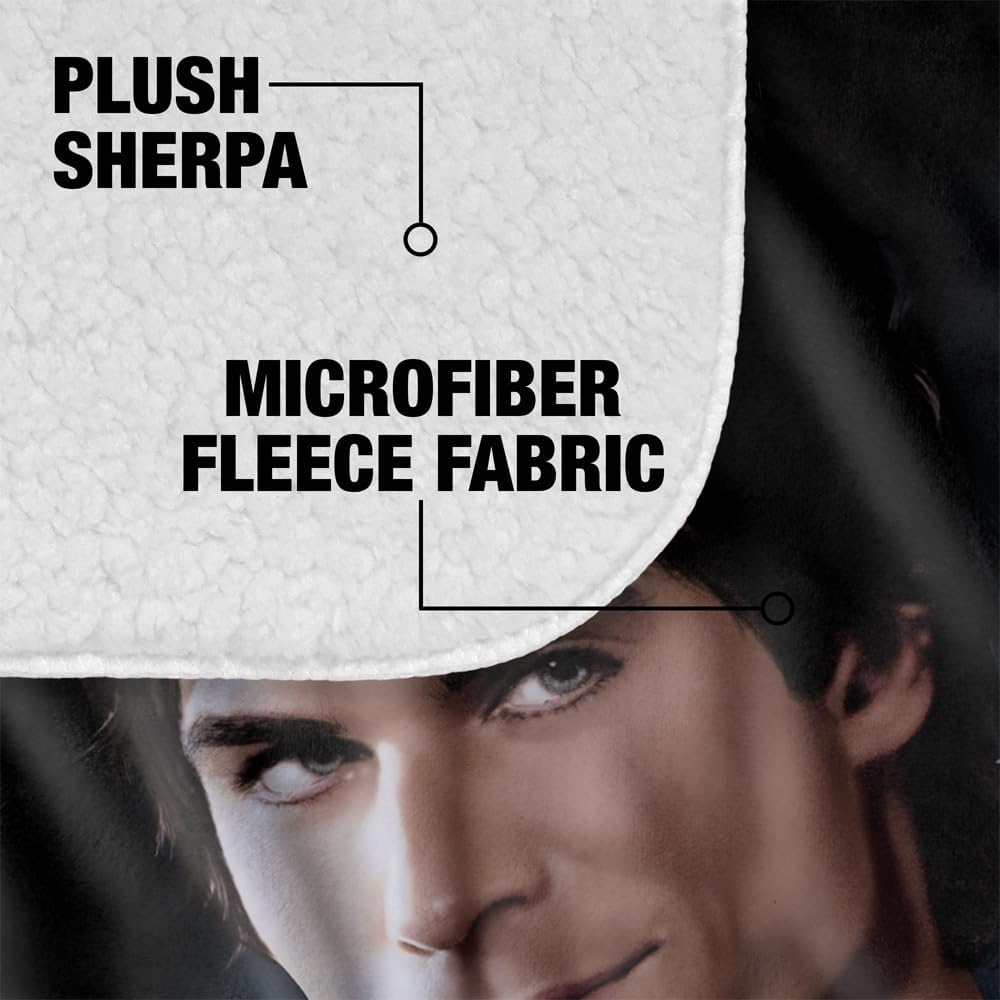 Vampire Diaries Blanket, 60"x80", Sometimes Silky Touch Sherpa Back Super Soft Throw Blanket