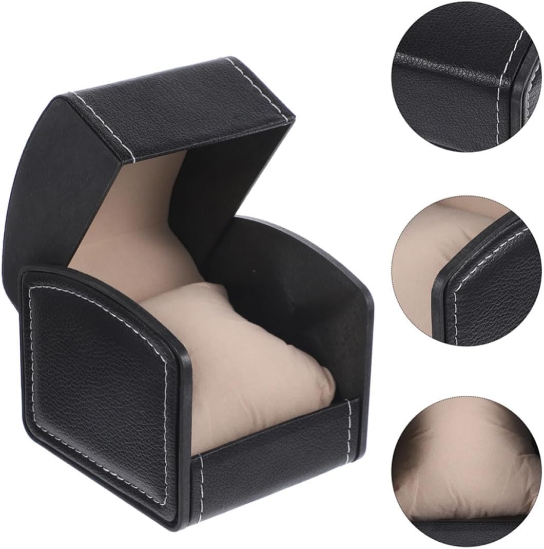 Single Watch Box Pu Gift Case for Men Women Minimalist Black Watch Organizer with Sturdy Pu Material and Practical Flip Cover and Jewelry on Occasion