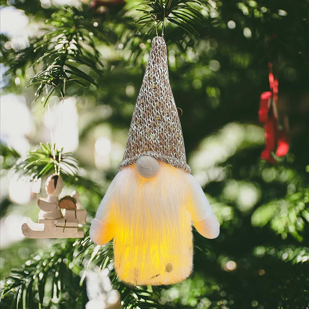 ZZXLOPEZ Gnomi Natalizi Set Di 3, Elfo Babbo Natale Peluche, Gnomo Di Natale Decorazioni Natalizie, Gnomo Natale Con LED, Decorazione Natalizia Casa Per Albero Natale Tavolo Camino