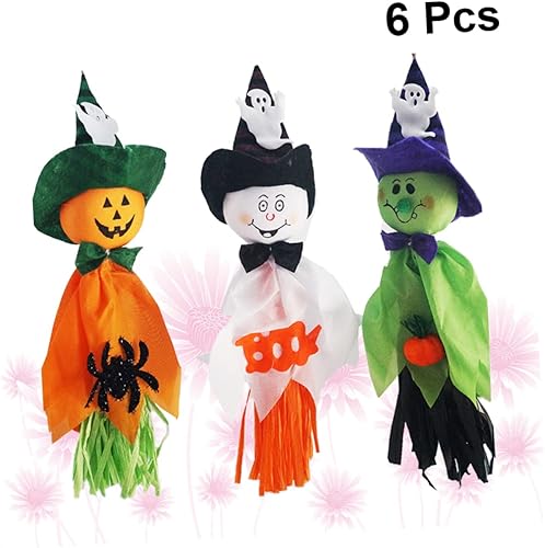 Miniatura 9 de MERRYHAPY Treat - Paquete de 6 decoraciones colgantes de fantasmas, espantapájaros, accesorios de Halloween, decoración al aire libre, fantasma,