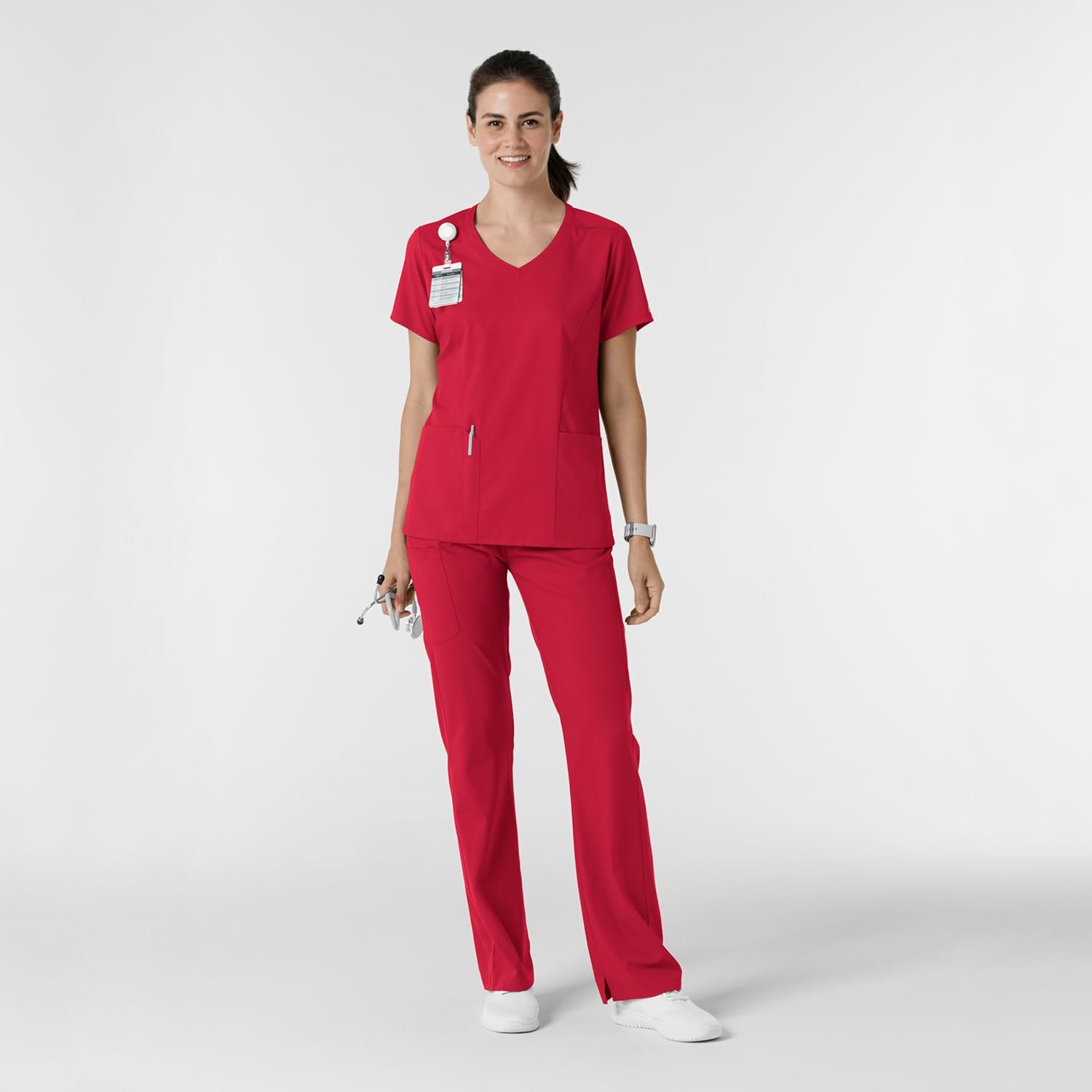 Wink Boundless Scrubs for Women, Bootcut Scrub Pant - Red, M Tall - Image 3