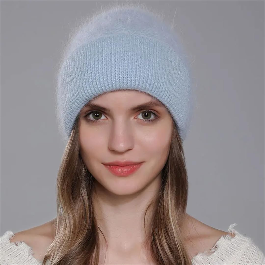 Wvapzxx Chapeaux Pour Femmes Bonnet De Fourrure Hiver Chaud Tricoté Chapeau En Cachemire Décontracté Skullies Casquette