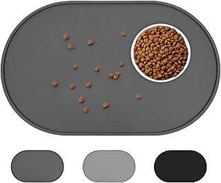 LDYOEN Bowl Mat for Dogs and Cats - Dog Bowl Mat Cat Bowl Mat Made of Silicone - Dog Cat Feeding Mat Waterproof and Non-Slip - Feeding Bowl Mat Large 48 x 30 cm - Dark Grey product image