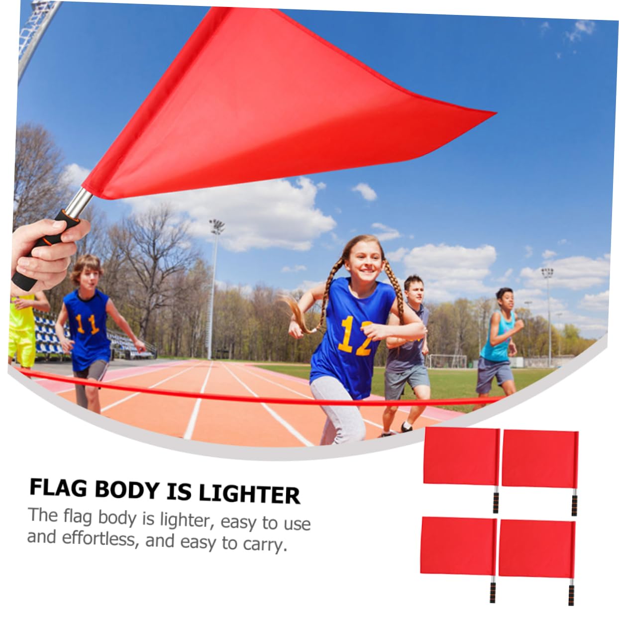 Yardwe 6pcs Racing Signal Flags Handheld Traffic Safety Flags Pole Design for Sports Referees and Event Coordination and Eye-catching
