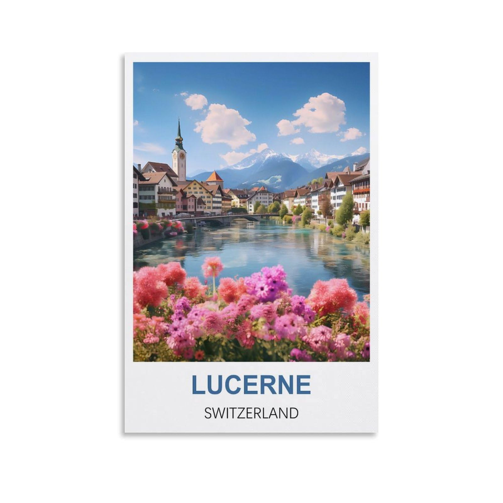 EZMLFA 5D Diamond Painting Kits for Adults,Lucerne Switzerland,Diamond Painting,Landscape Gem Art Kits Adult and Crafts Home Decor 30x40cm