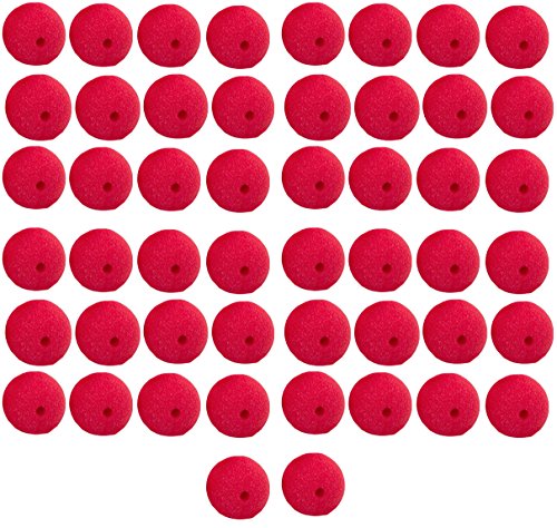 Yansanido Pack of 50 Red Foam 2'' Clown Noses Novelty Foam Clown Noses