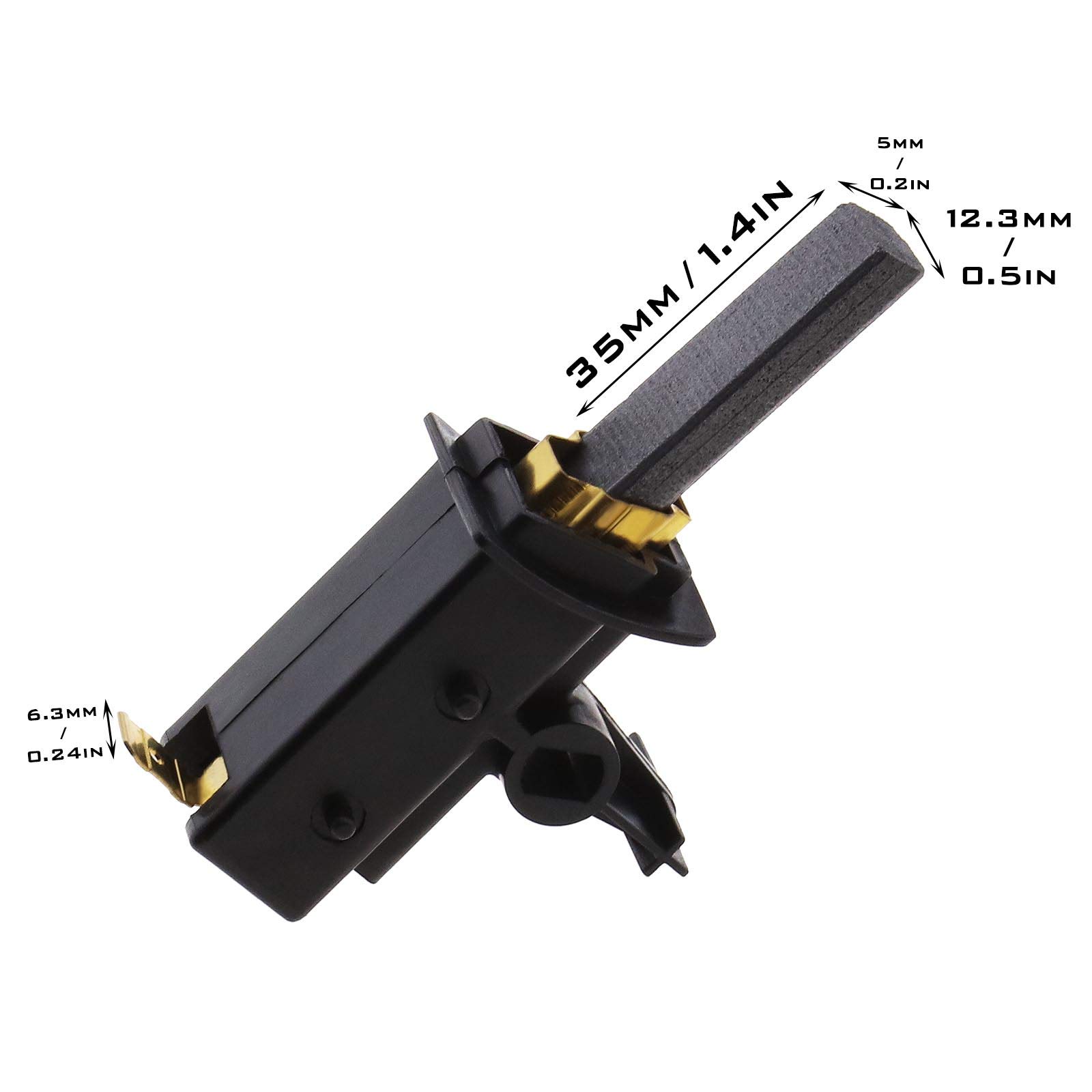 Create idea 2 Stück 35x12,3x5mm Waschmaschine Kohlebürsten mit Halterung 182364 für Ätna Gorenje Koerting Hanseatic Privileg