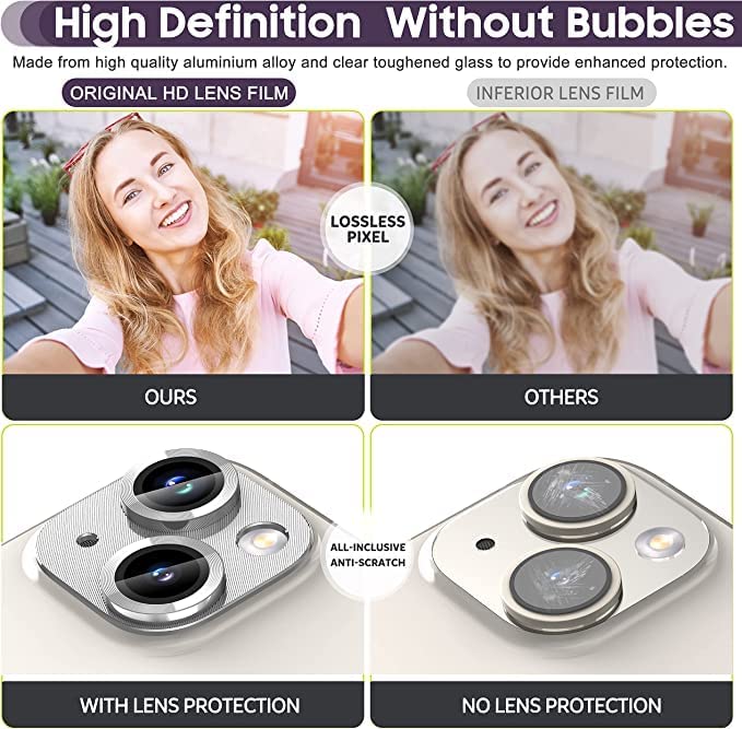 Image of Lens Protector Compatible for Iphone 14 Silver Pack of 1