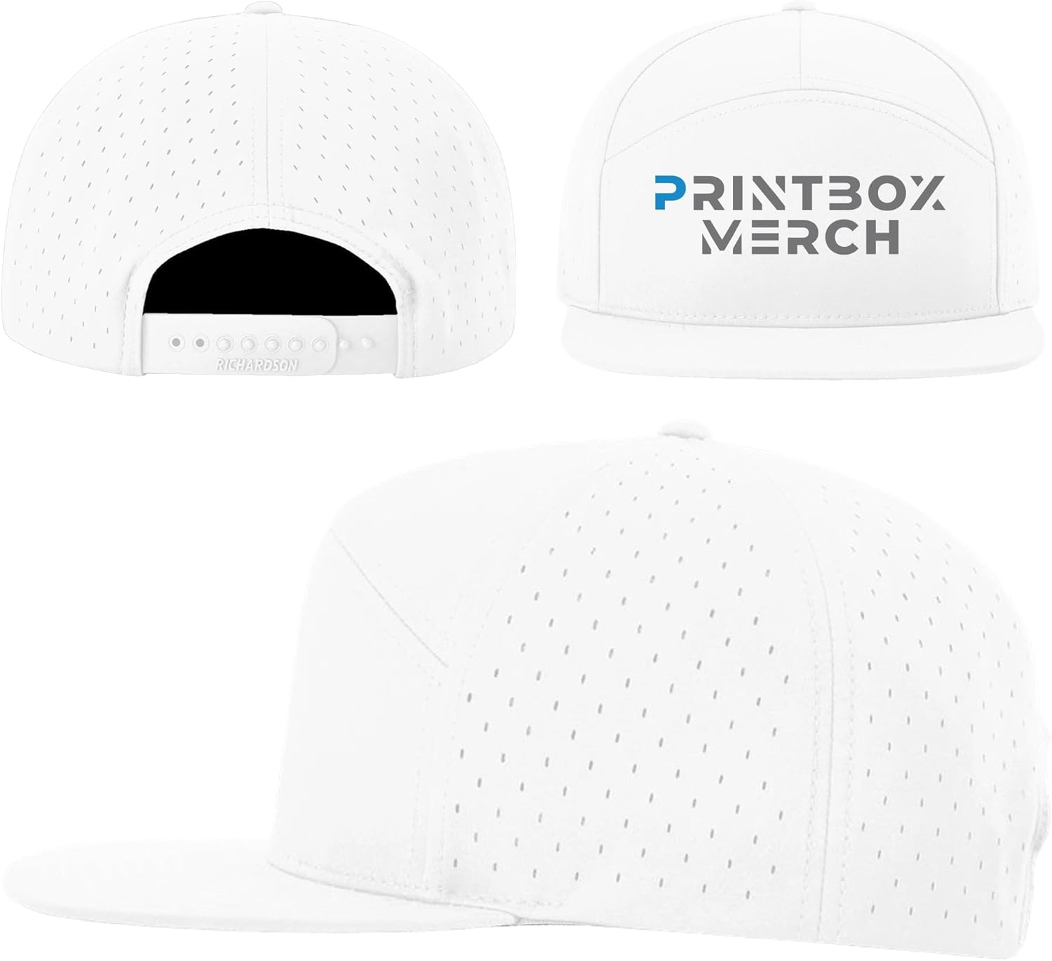 Custom Baseball Cap, Embroidered 7 Panel Flat Bill Hat, Add Your Logo or Text, Adjustable Snapback Water-Resistant