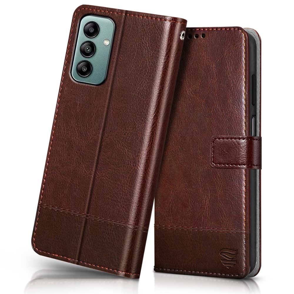FLIPPED Vegan Leather Flip Case Back Cover for Samsung Galaxy A04s (Flexible, Shock Proof | Hand Stitched Leather Finish | Card Pockets Wallet & Stand | Tan with Brown) (B0BP2JBVYX) Amazon Price History, Amazon Price Tracker
