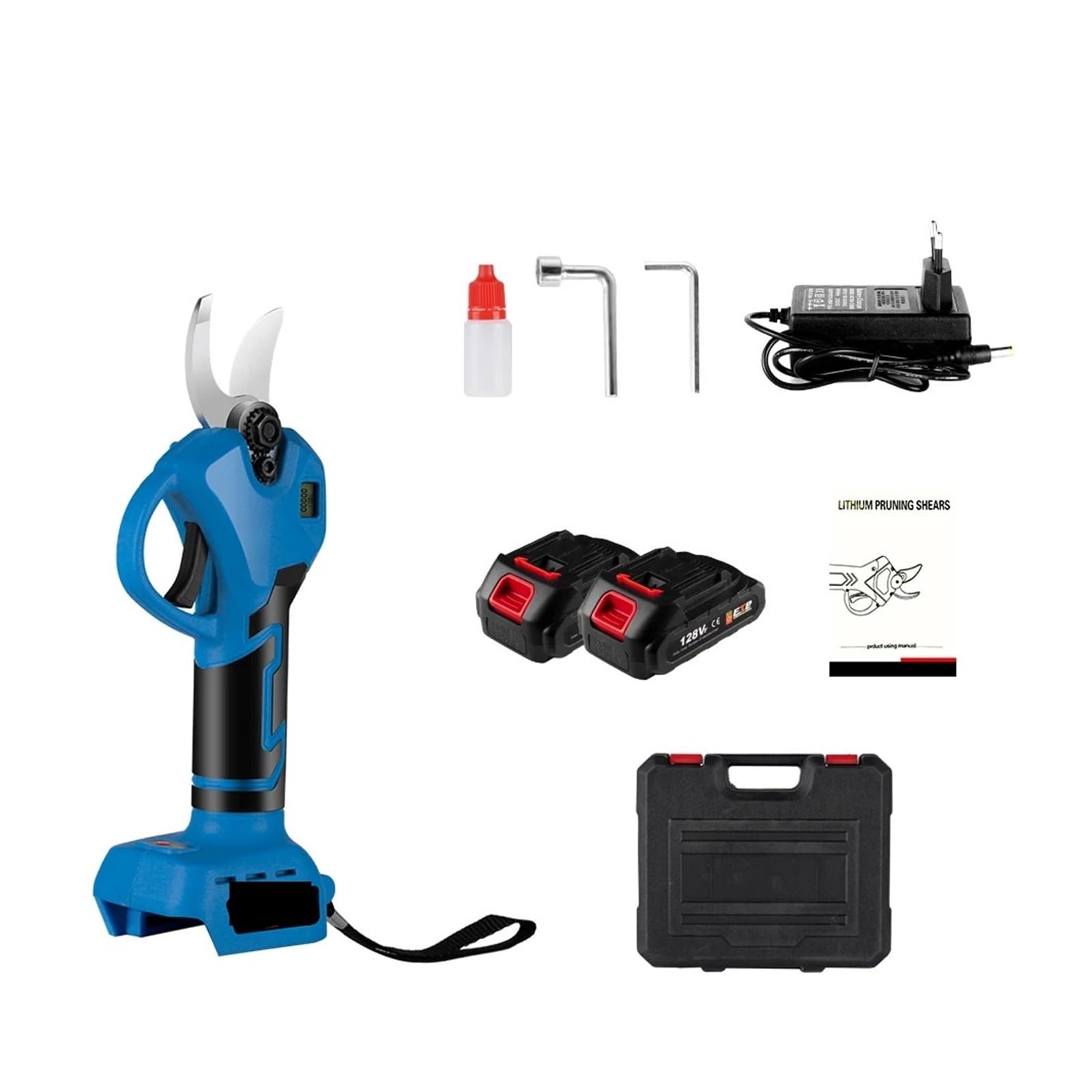 Nożyce do Przycinania, 1280W 30mm bezszczotkowy elektryczny sekator nożyce akumulatorowe gałęzie Cutter narzędzie do kształtowania krajobrazu żywopłotu(2)