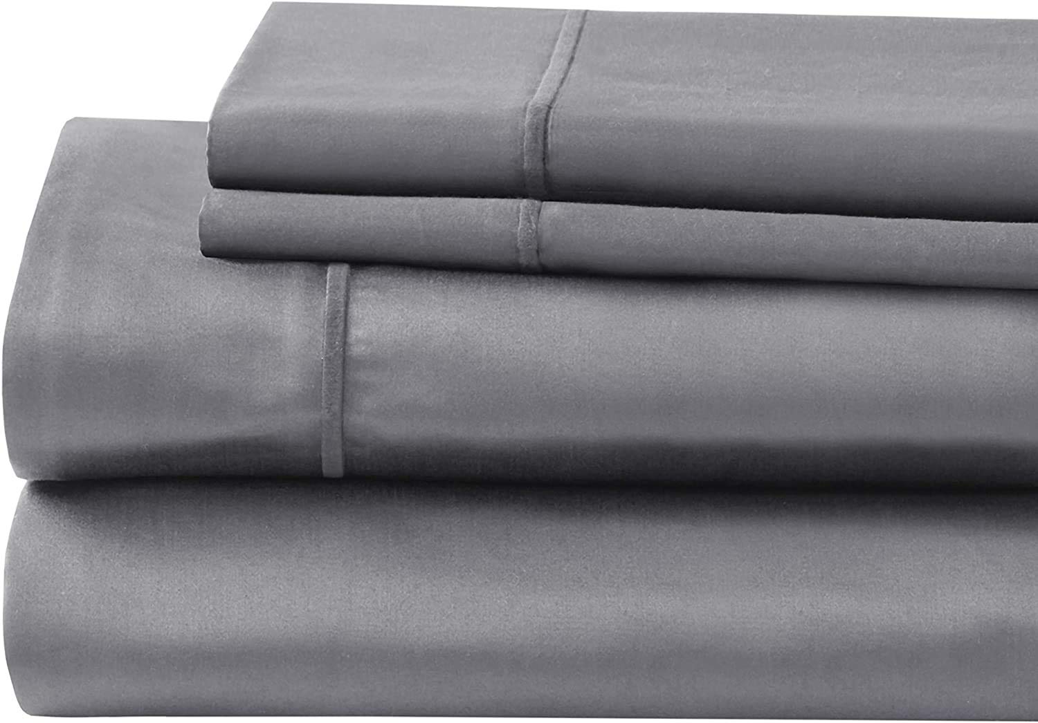 Hyde Lane100% Egyptian Cotton Sheets Set Queen Size - 1000 Thread Count - 4 Piece Bed Sheet Sets with 16" Deep Pocket - Luxury Sateen Weave, Grey