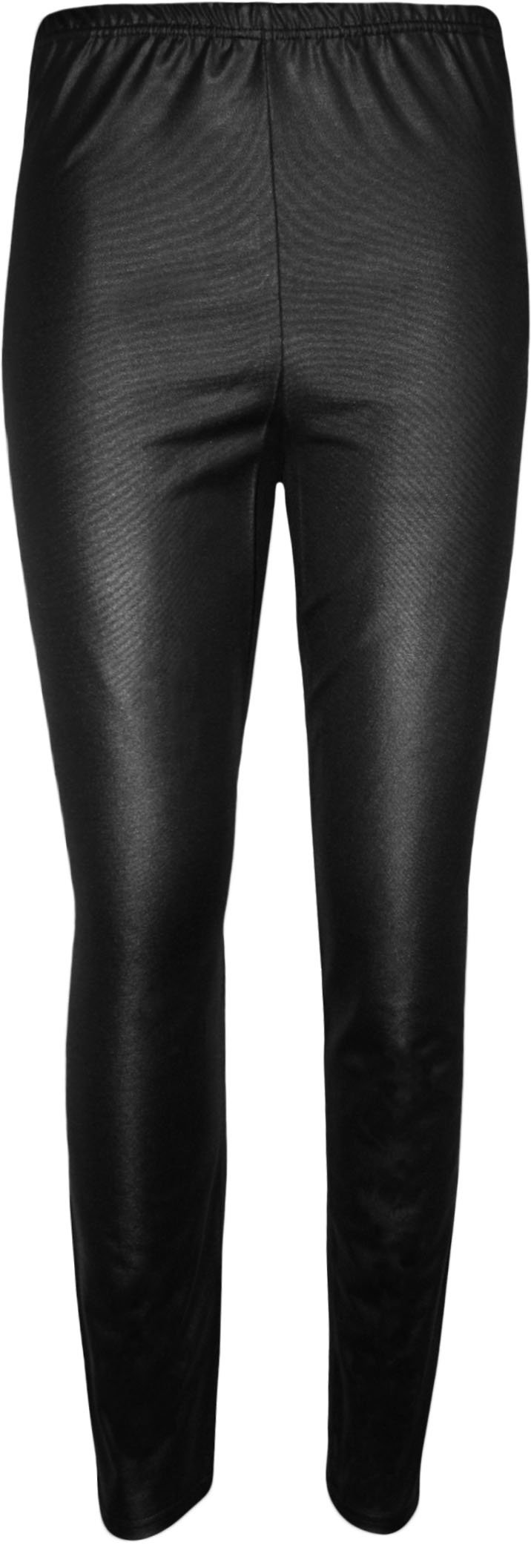 Wearall Women's Black Plus Size Wet Look Shiny Full Length Long Leggings Pants - 24-26