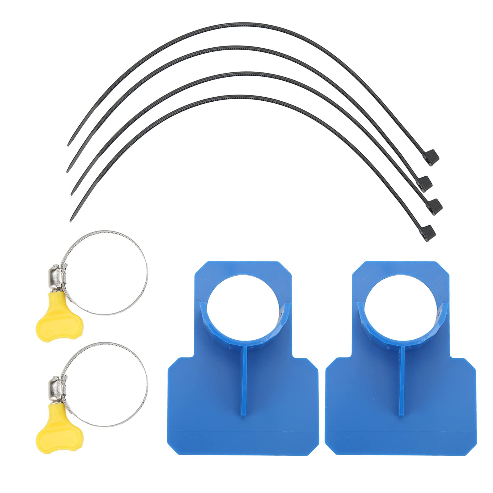 2 PCS Swimming Pool Pipe Fixing Holder Hose Support Mount Bracket with 2 Hose Clamps Above Ground Pool Accessories Suitable for Swimming Pool Preventing Pipe Sagging