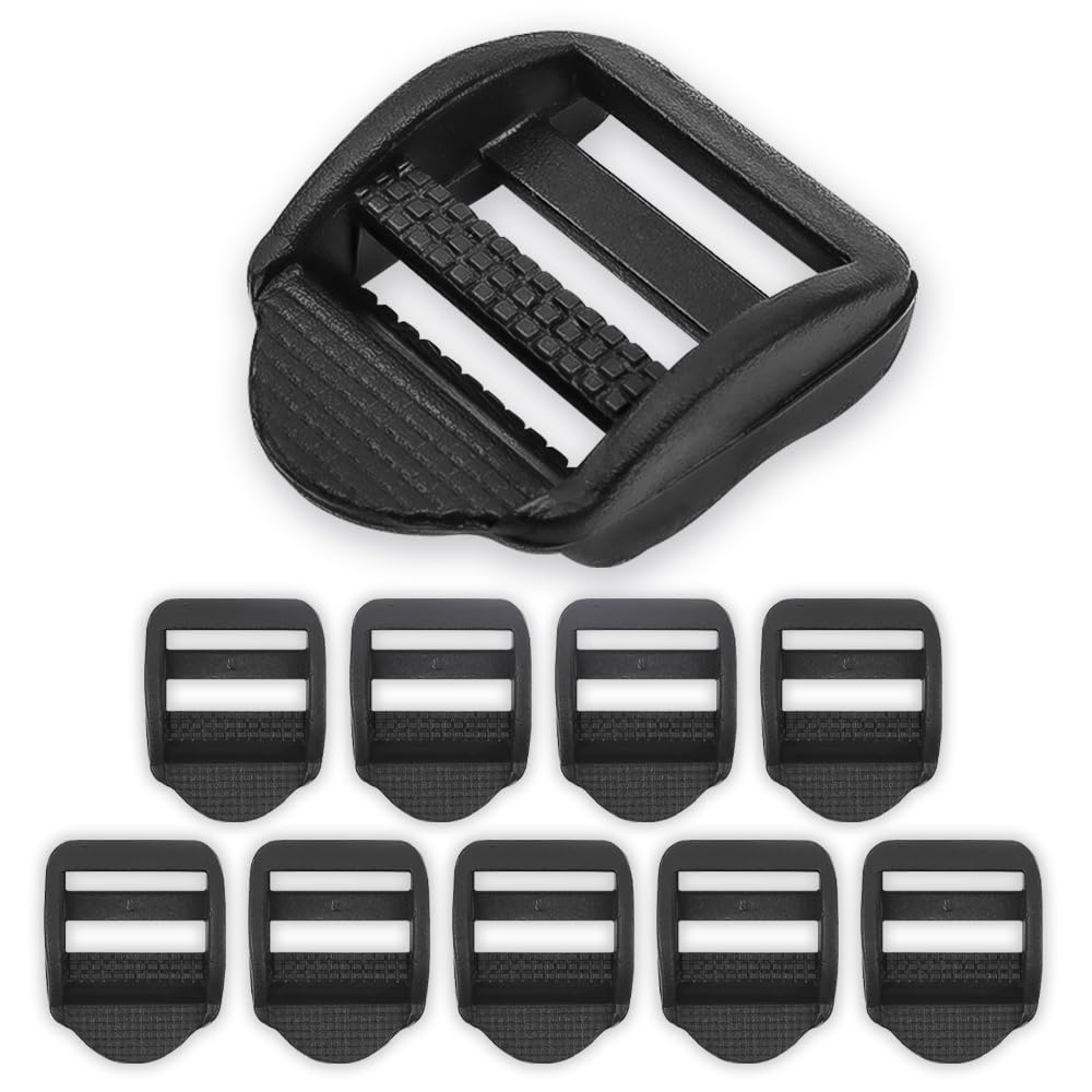 EXTEMPORE 1" (25mm) Plastic Ladder Lock Buckle Triglide Tension Lock Replacement Plastic Buckle for Backpack Belt Adjusters.