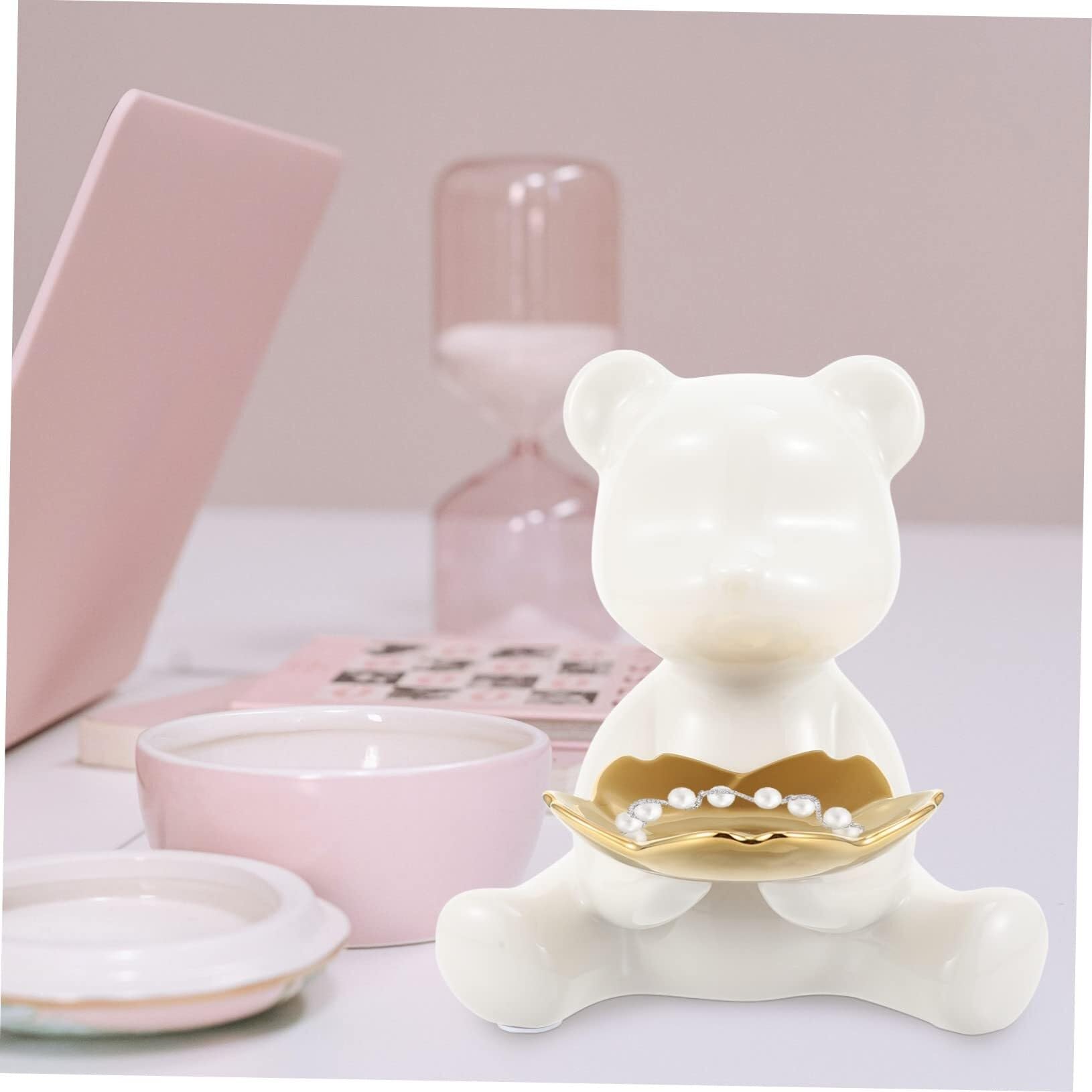 Seifenschale Keramik-Bär-Schmucktablett, Seifenschale, modisch, geeignet for Schminktisch, Badezimmer Küchendekoration und Accessoires