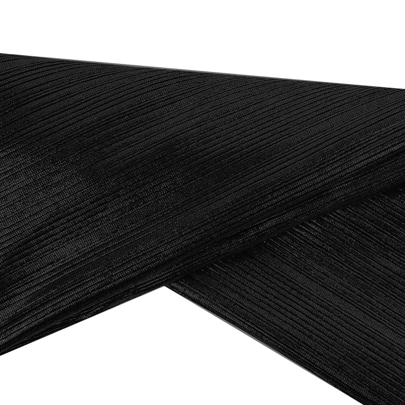 Annie | Ms. Remi | Sapphire Stretchy Edge Laying Scarf | 60" Long | Black2