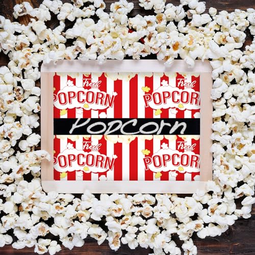 Image of Whaline 32.8ft Popcorn Bulletin Board Borders Red White Stripe Popcorn Die-Cut Border Trim for School Classroom Office Chalkboard Decoration