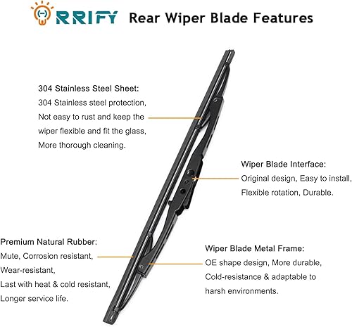 Miniatura 4 de Limpiaparabrisas trasero 20825881 para Cadillac SRX 2010-2016, para Cadillac CTS 2010-2014 Conjunto de limpiaparabrisas trasero