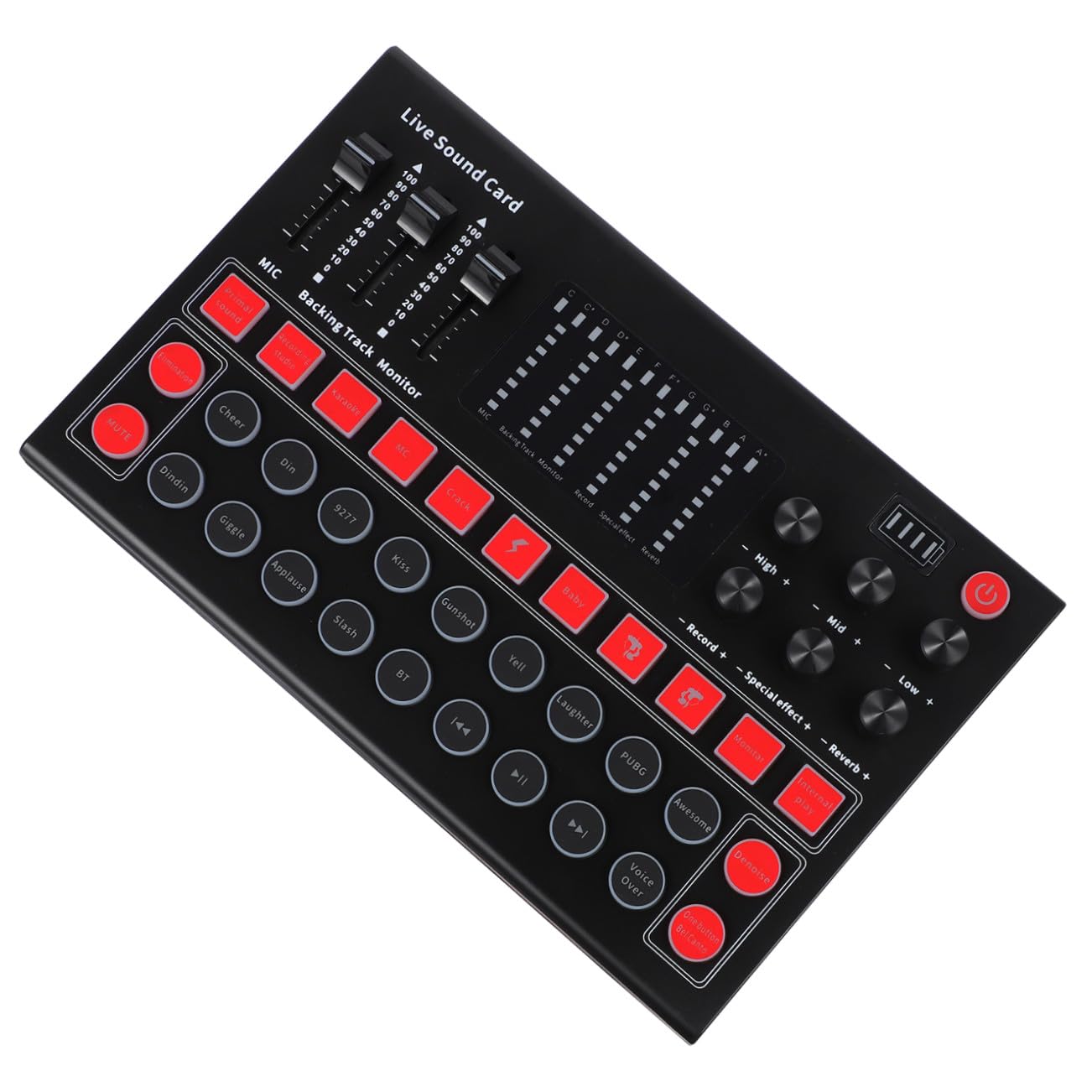 Happyyami Portable Live Sound Audio Mixer Voice Changer Phone Computer Sound Cards for Streamers Broadcasters-image-36
