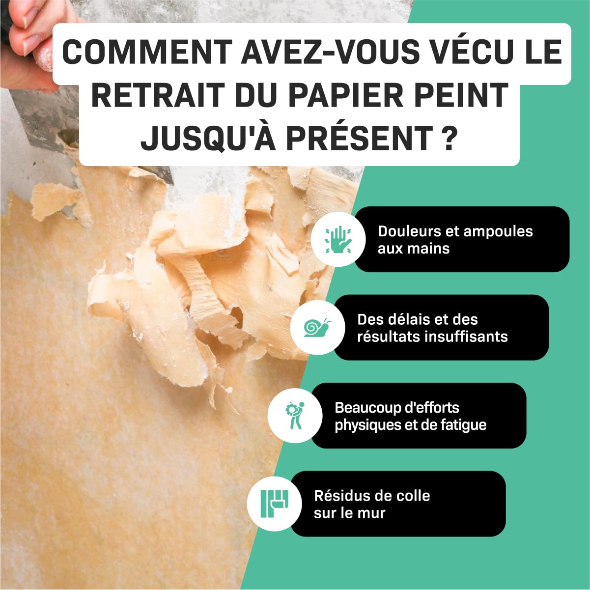 VONROC Décolleuse Papier Peint 2000 W – Réservoir 4,5 L, Autonomie 75 min – Tuyau 3,5 m – Plaque Vapeur avec Poignée - Décoller Papier Peint Murs – Décolleuse Murale pour Rénovation - Couleur Verte