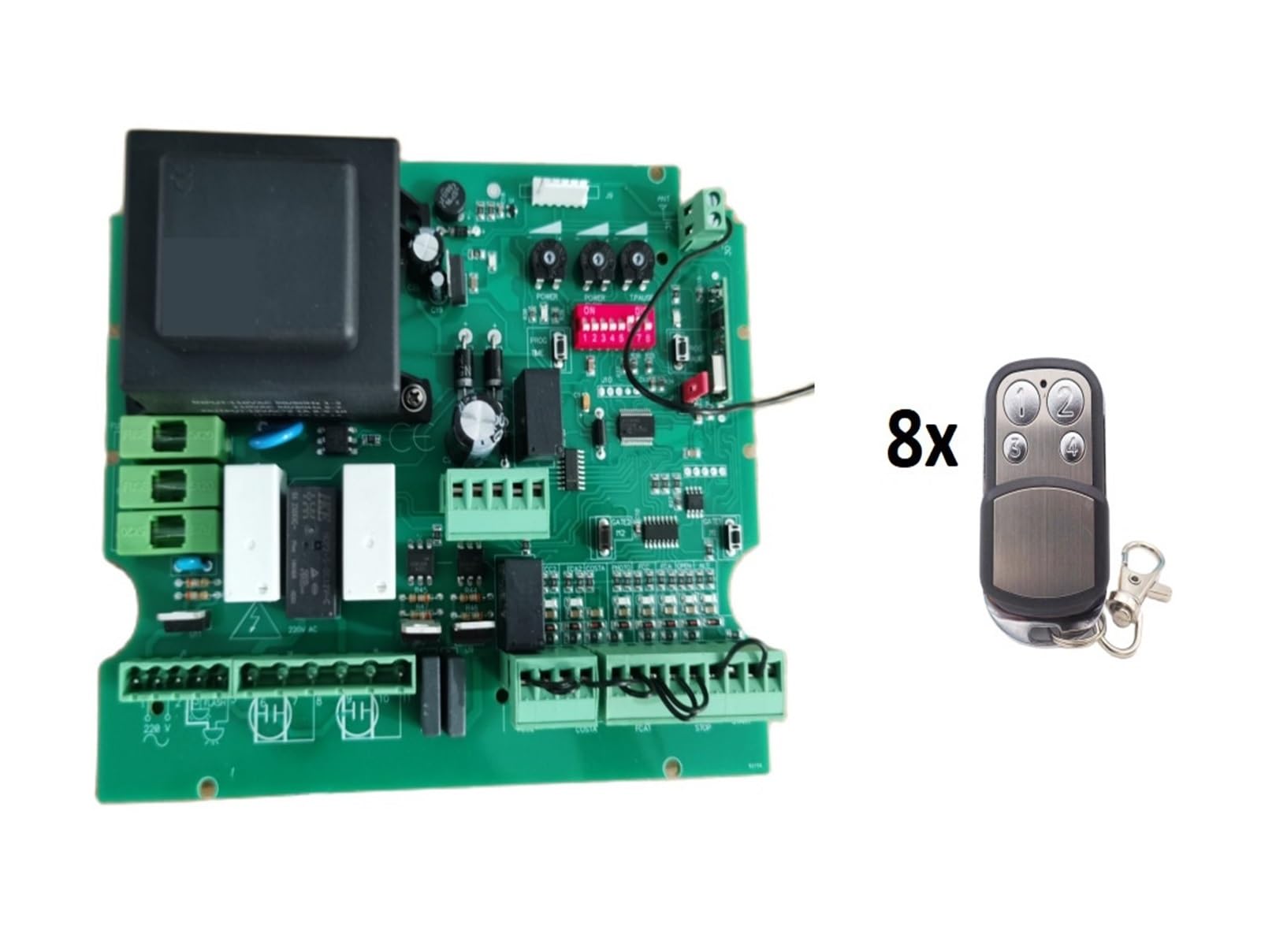 Napęd do Drzwi Swing/brama przesuwna AC 433 Mhz NC Model dla podwójnego silnika huśtawka/brama płytka drukowana(Board 8 Remote)