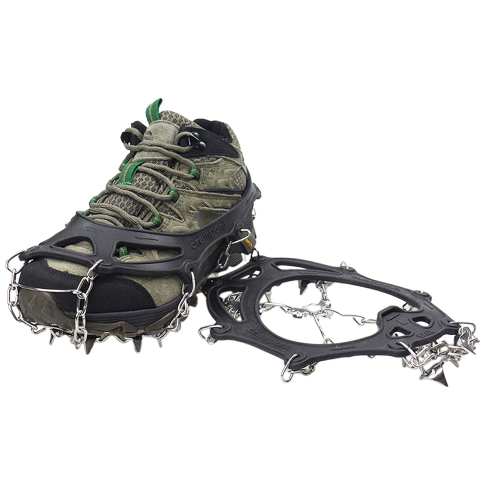 Slip Traction Cleats For Ice & Snow Stainless Steels Ice Spikes Ice Cleats Crampons 23 Spikes Shoe Ice Snow Grips