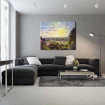 Amazon｜カミーユ・ピサロ（エラニーの日没）アートフレーム ウォール