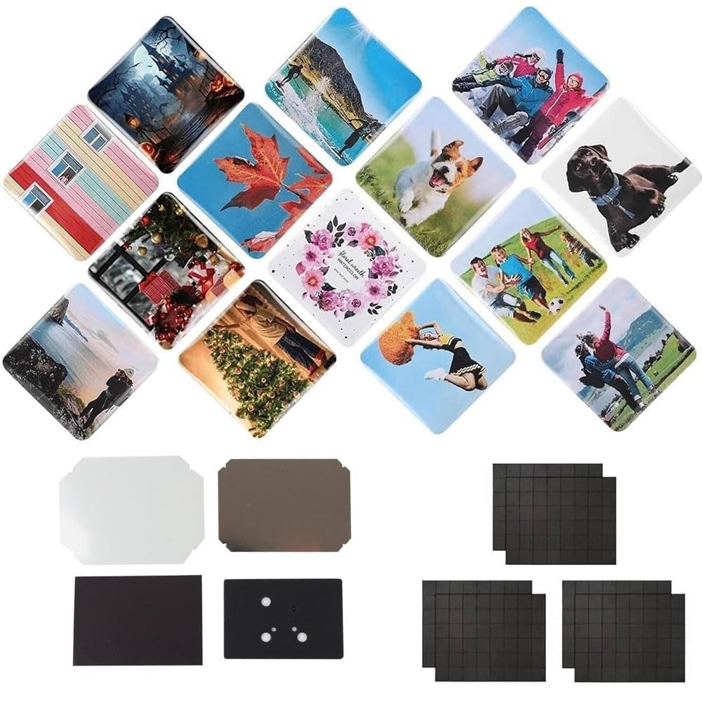 100/500/1000 Set 3x2in /3.5x2.5in Rectangular Fridge Magnet Maker Machine Supplies, for DIY Photo Refrigerator Sticker Button Press Refill Rectangular(1000set,80 * 53mm(3 * 2inch))