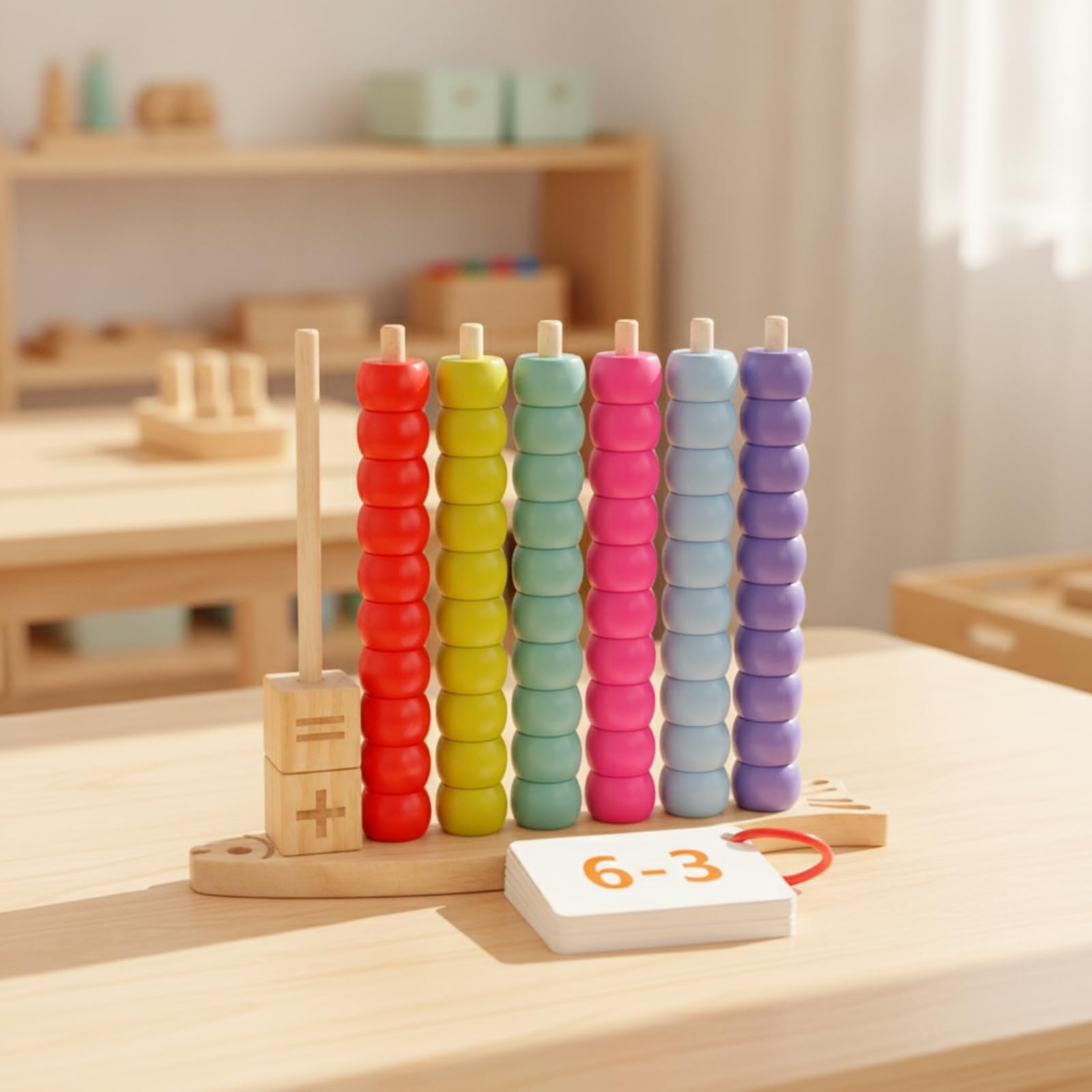 con Perline Aritmetico | Didattico, Naturale, Calcolatore, per Casa, Bambini, Neonati, Stile B