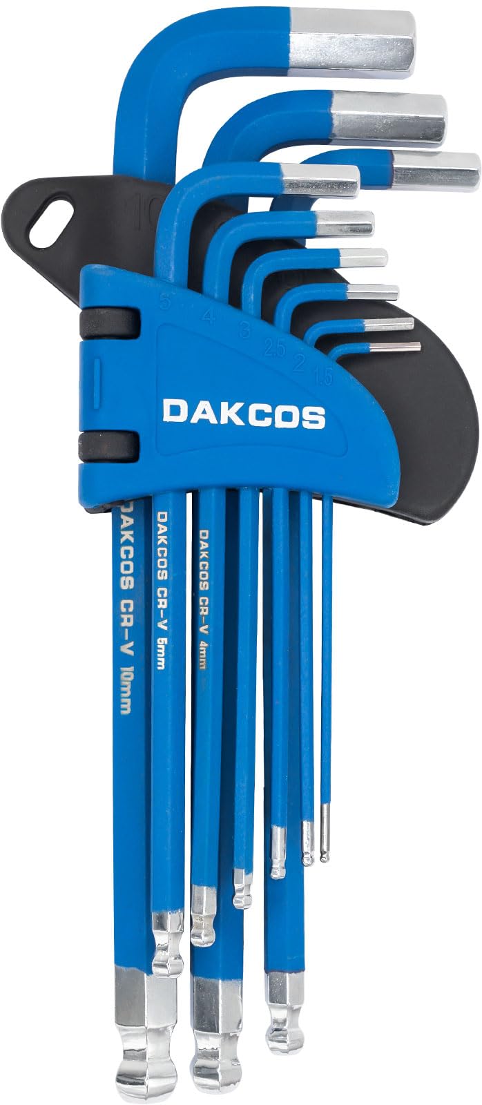 Dakcos Blue 9Pcs Hex Key Set, Ball End 1.5Mm-10Mm Metric Allen Wrench Key Set