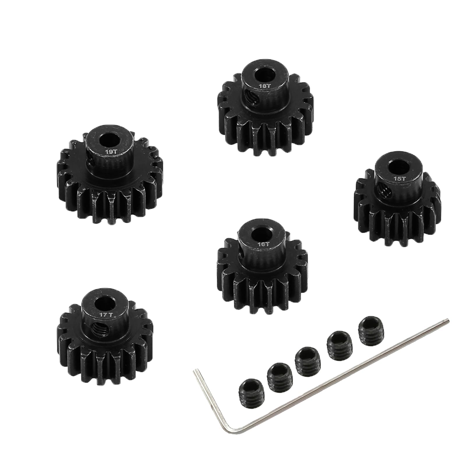 Metal Steel 3.175mm Shaft 32P Pinion Gear Set 15T 16T 17T 18T 19T Compatible with 1/10 Crawler Truck Traxxas Arrma HSP HPI AXIAL Tamiya LOSI RC Car