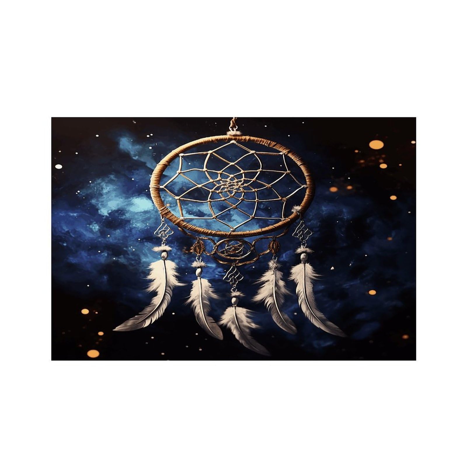 White Fantasy Dream Catcher Placemats Non-Slip Heat Resistant Table Mats Flax Washable Cloth Place Mats Easy to Clean Premium Placemat for Kitchen Dining Table Decor Party Outdoor