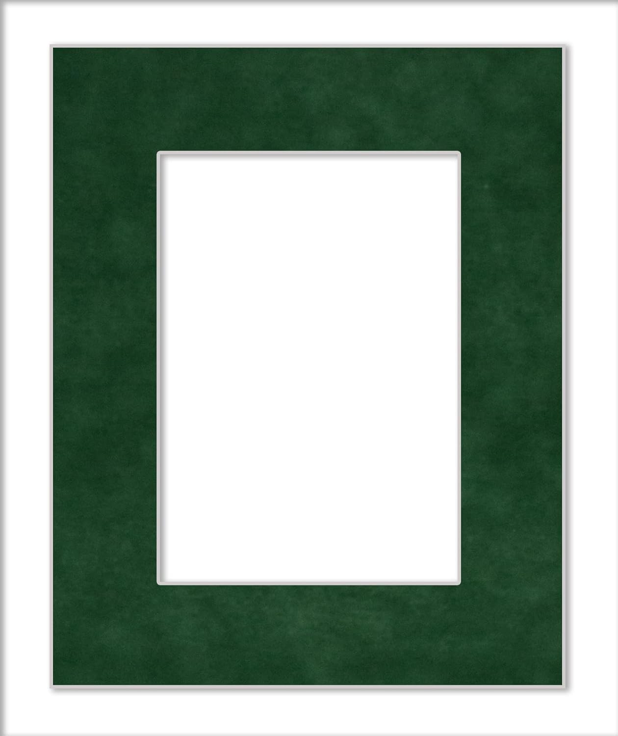 18x24 Mat Bevel Cut for 15x19 Photos - Acid Free Green Suede Precut Matboard With Backing Board and Crystal Clear, Self Seal Photo Mat Bag - For Pictures, Photos, Framing - 4-ply Thickness
