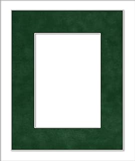 13x19 Mat Bevel Cut for 11x16 Photos - Acid Free Green Suede Precut Matboard - For Pictures, Photos, Framing - 4-ply Thickness