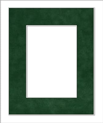 11x14 Mat Bevel Cut for 8.5x11 Photos - Acid Free Green Suede Precut Matboard - for Pictures, Photos, Framing - 4-ply Thickness