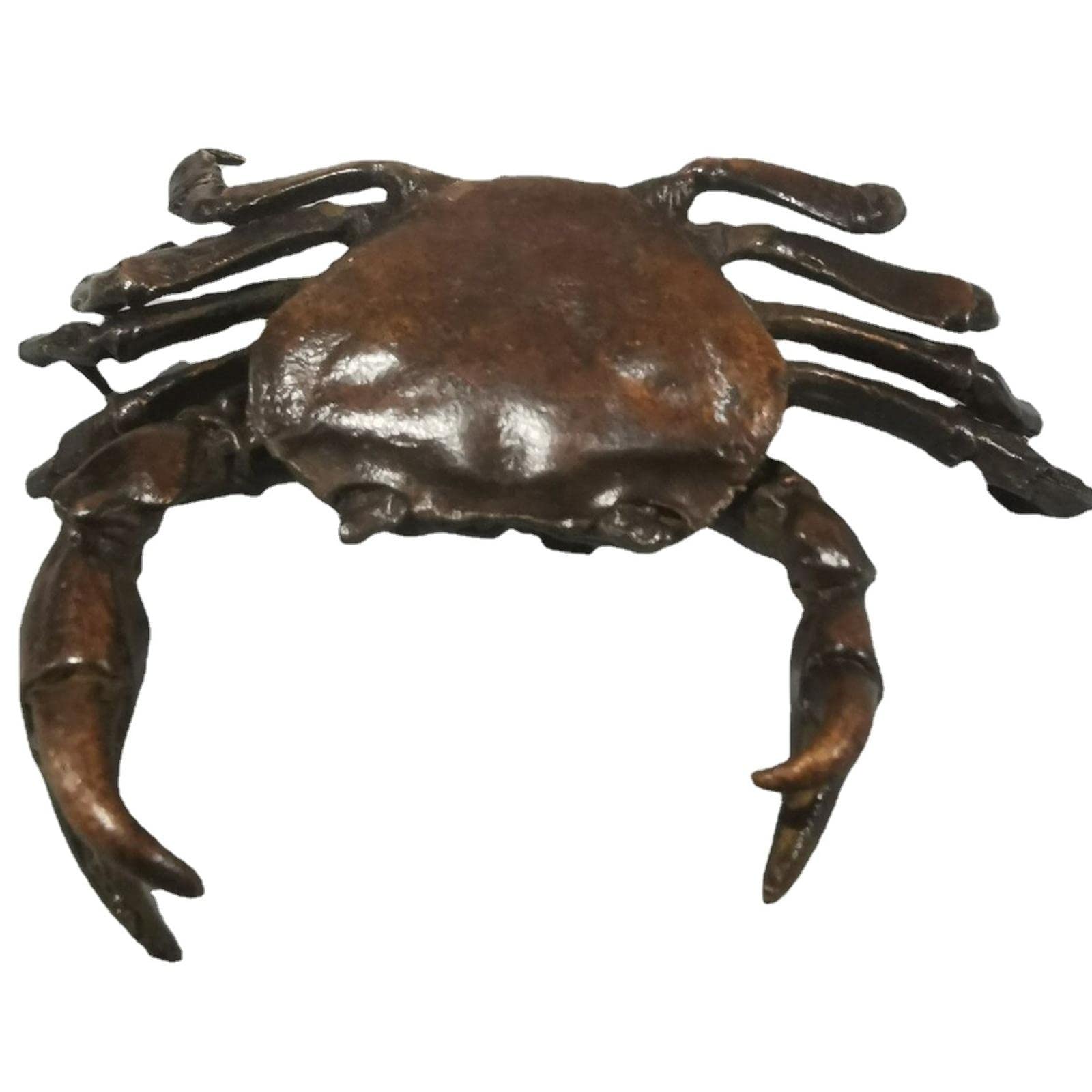 NGDFGR Vintage Brass Crab Figurine, Feng Shui Lucky Crab Model Statue Sculpture Office Home Study Desk Garden Decor