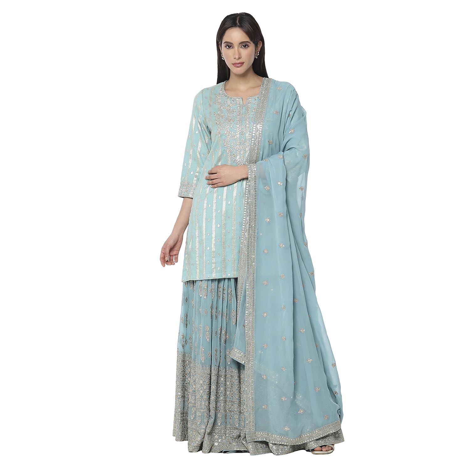 biba Women Polyester Straight Dyed Suit Set-picture-27