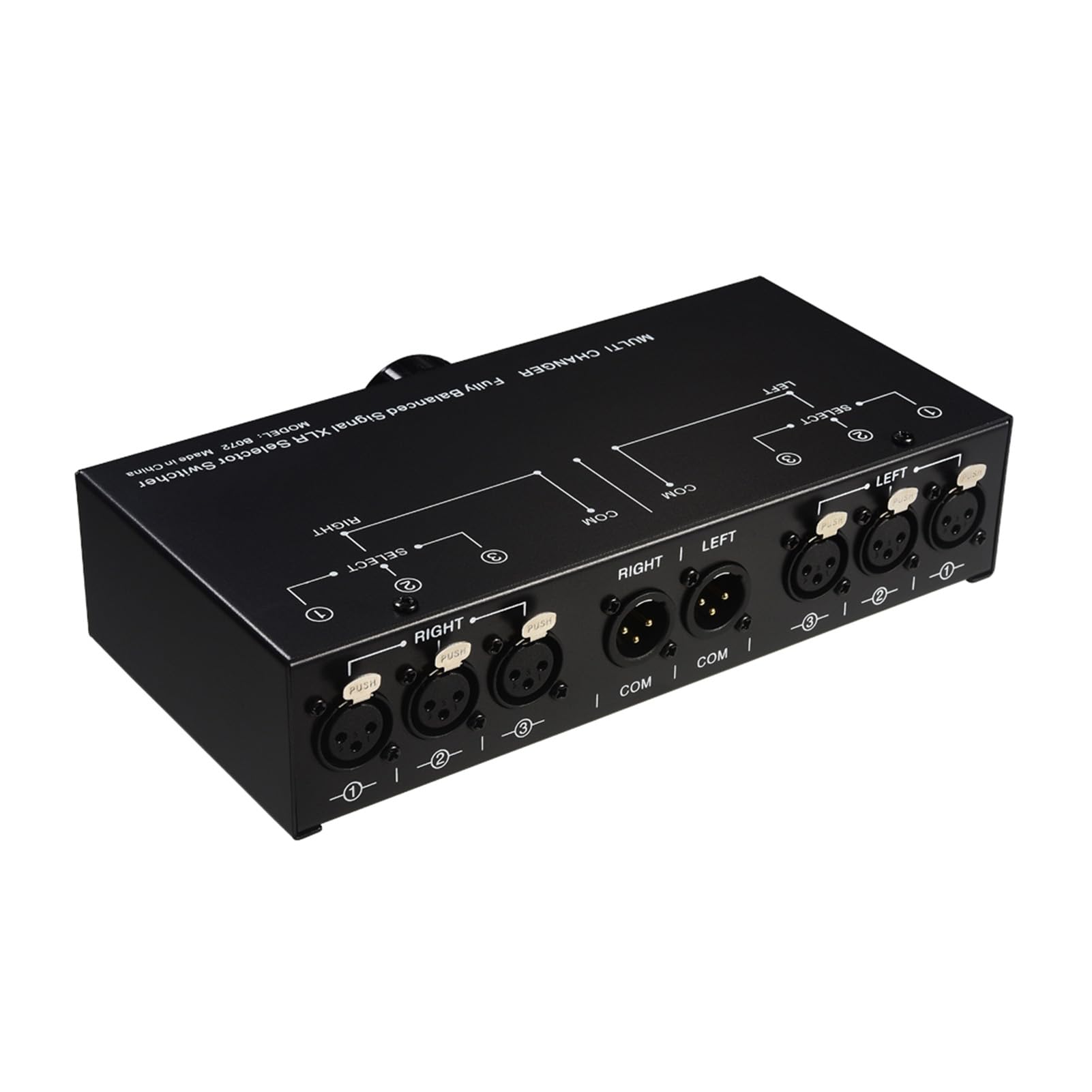 Interruttore Audio Stereo Passivo a 3 Vie con Controllo Ad Alta Precisione e Connessioni Versatili per Studi Domestici - Nero - 1 unità