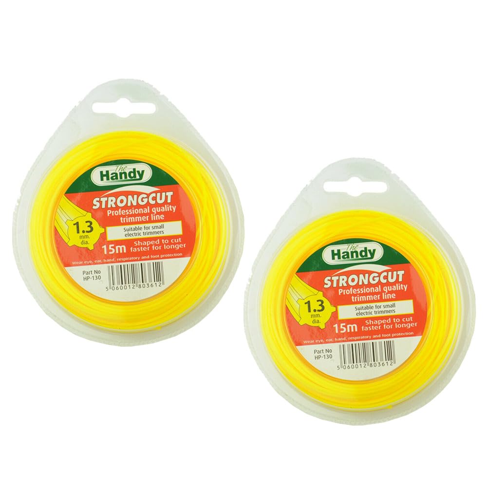 RocwooD Brushcutter Strimmer Line Cord 1.3mm x 15mtrs Handy Strongcut Starline Nylon 15M 2x